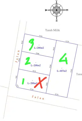 Tanah Kavling 2 Dan 4 Are Dekat Ke Pantai Balangan