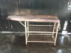 Meja strika besi kayu antiq jadul