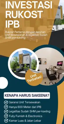 Investasi aman di rumah kost dekat kampus IPB