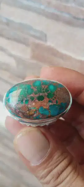 Batu pirus persia jumbo ring perak