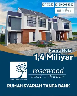 BELI RUMAH BONUS UMRAH DISKON 19% HANYA DI CLUSTER ROSEWOOD CIBUBUR