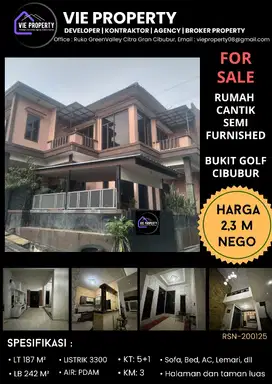 JUAL CEPAT, NEGO SAMPE DEAL. RUMAH RAPI SIAP HUNI BUKIT GOLF CIBUBUR
