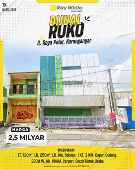 Ruko 3 Lantai di Jl. Raya Palur, Karanganyar, Dekat Kampus&Bank