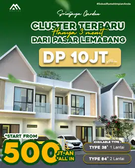 Cluster Terbaru Hanya 3 Menit Dari Pasar Lemabang