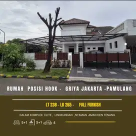 DIJUAL RUMAH MEWAH FULL FURNISH POSISI HOEK DI GRIA JAKARTA - PAMULANG