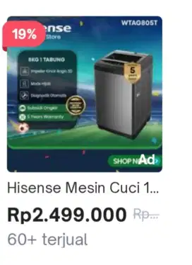 Mesin cuci Hisense 8kg