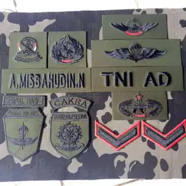 logo bordir atribut dinas TNI bordir custom