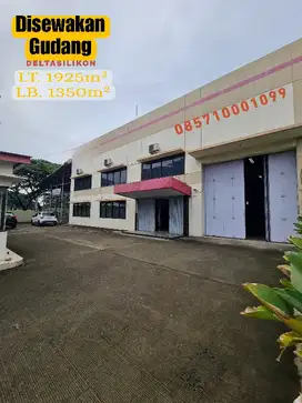 Disewakan / Dijual Gudang luas 1925m² Dideltasilikon