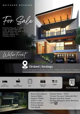 Rumah baru mewah dijual citraland waterfront uc