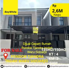 Dijual rumah modern minimalis di pondok Tjandra indah waru