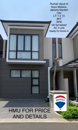 jual murah rumah full furnished di cluster matana, asya