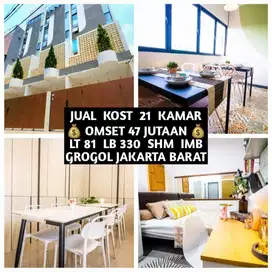 JUAL KOS KOST KOSAN KOSTAN BARU 21 KAMAR DI GROGOL JAKARTA BARAT