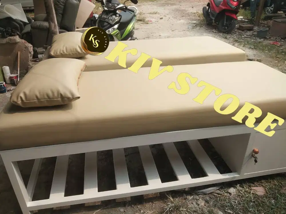 bed massage matras beige, bed eyelash