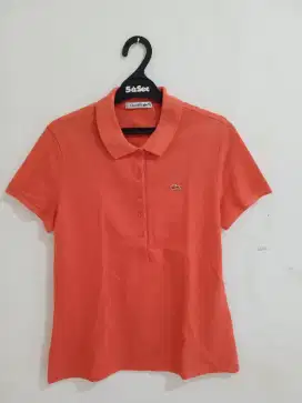 Baju Kaos Lacoste Woman Shirt Orange