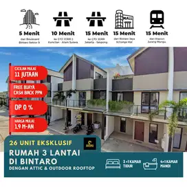 Rumah 3 lantai di bintaro siap huni free biaya cashback ppn