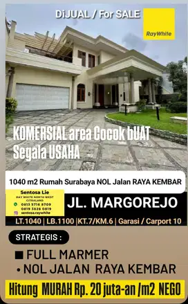 MURAH LUAS Rumah Raya Margorejo area Jemursari, A Yani, Plaza Marina