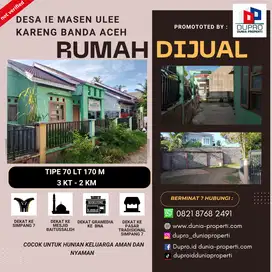 Rumah 3KT Strategis di Ie Masen Ulee Kareng Banda Aceh, Harga Nego