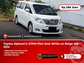 [ LOW KM ] Toyota Alphard G ATPM Pilotseat White on Beige 2014/2015