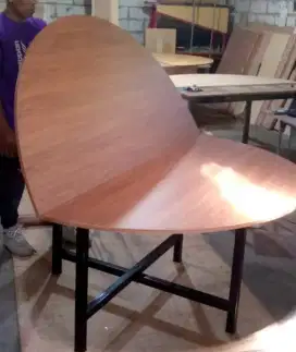 Meja lipat D150/T75 kaki silang (X) meja bulat dan setengah lingkaran