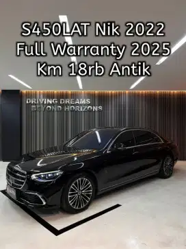 Mercedes Benz S450 2022 Hitam S450L AT Mercy ATPM B138SCP Km18rb