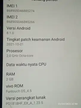 Vivo Y 91c batangan