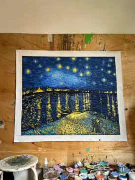 Lukisan Starry Night Over The Rhone Van Gogh
