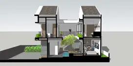 Rumah kekinian dgn taman di dalam strategis