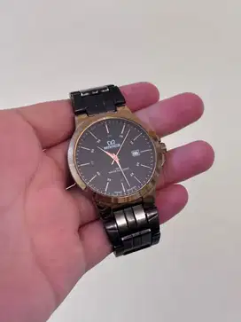 Dijual jam tangan pria bekas merk Mirage 7570M Black/Rose Gold