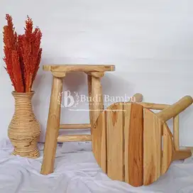 Kursi Kayu Jati Model Garis Untuk Resto Cafe