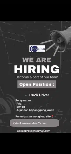 Lowongan Pekerjaan Sopir Truk
