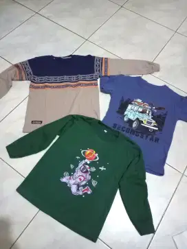 Sale 3 pcs Baju Anak laki laki 7 tahun murah aja like new