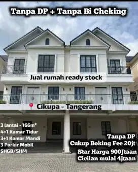 Rumah 3 Lantai Cukup boking 20Juta