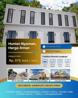Hunian 2 lantai harga 1 lantai, hanya 5 menit ke Pasar Kramatjati