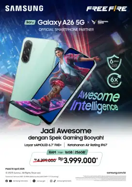 New samsung galaxy A26 5G, bisa cicilan tanpa dp tenor hingga 24 bulan