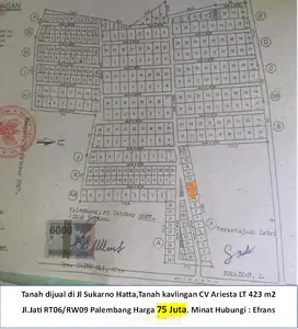 Tanah kavlingan di jual di Jl jati Lubuk Bakung