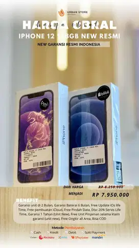 iphone 12 128Gb new garansi resmi