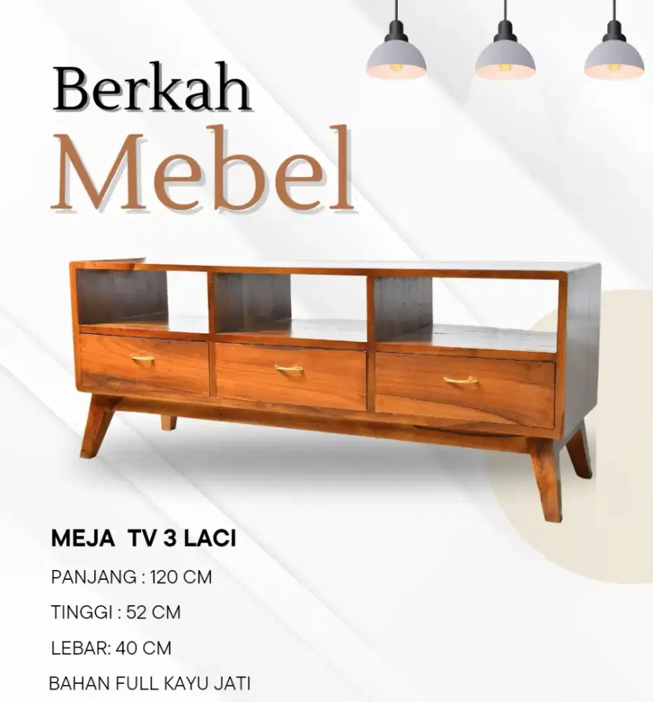 Meja TV jati minimalis