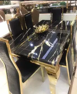 Import Meja Makan Marmer+6 Kursi Makan