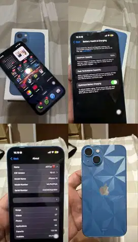 iPhone 13 128 GB Blue Garansi ON, BH100%