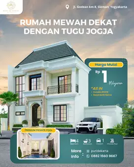 Rumah  Kolam Renang Pribadi Dekat Malioboro Godean Sleman