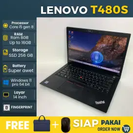 Lenovo ThinkPad T480s Intel Core i5 Gen 8 RAM 8GB SSD 256GB Siap Pakai