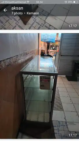 etalase kaca bekas