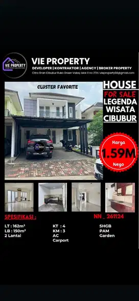 DIJUAL RUMAH CANTIK CIBUBUR MURAH LEGENDA WISATA