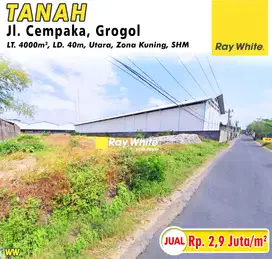 Dijual Tanah Kawasan Pergudangan di Jl. Cempaka, Grogol, Sukoharjo