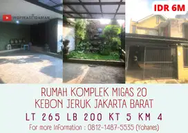 Rumah LT 265 Komplek Migas 20 Kebon Jeruk