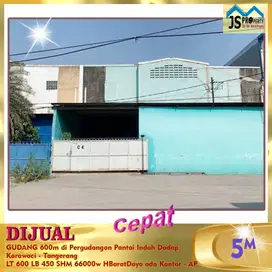 DIJUAL MURAH GUDANG 600 METER PERGUDANGAN PANTAI INDAH DADAP TANGERANG
