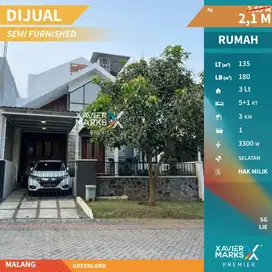 Dijual Rumah Cantik Minimalis Semi Furnished di Mainroad Greenland Mlg