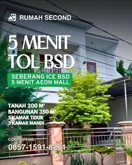 Dijual Rumah Second di Puspitek Serpong 5 menit tol BSD  Tangerang
