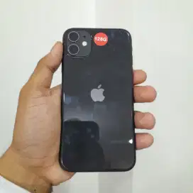 iPhone 11 128GB Black Inter All Operator Fullset Second Rasa Baru