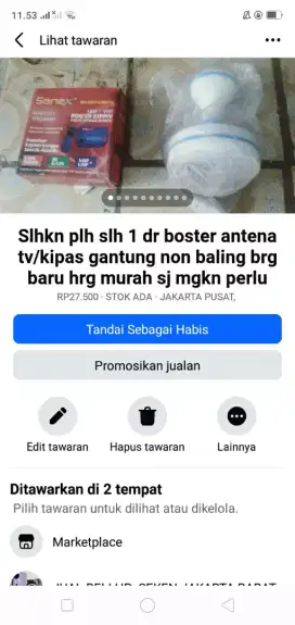 Slhkn plh slh 1 dr boster antena tv/kps gantung brg baru hrg murah sj